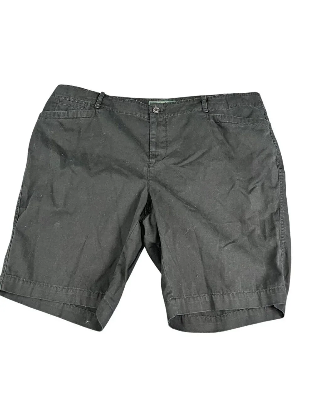 Lauren Jeans Co. Womens Black Cotton Bermuda Shorts Size 14W